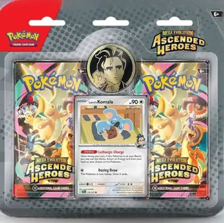 Pokémon TCG: Mega Evolution Ascended Heroes 2-Pack Blister featuring Larry's Komala
