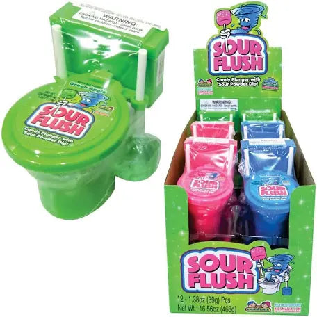 Sour flush lollipop candy