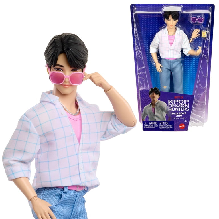 KPop Demon Hunters Saja Boys Jinu Fashion Doll in “Soda Pop”
