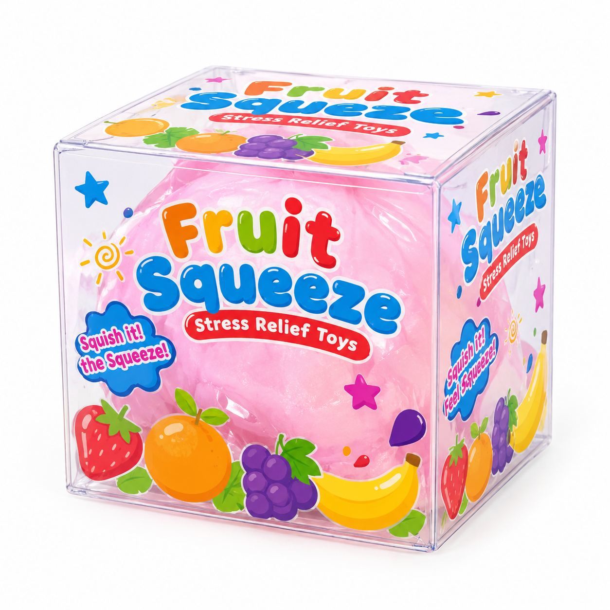 Fruit squeezy crunch ball squishy